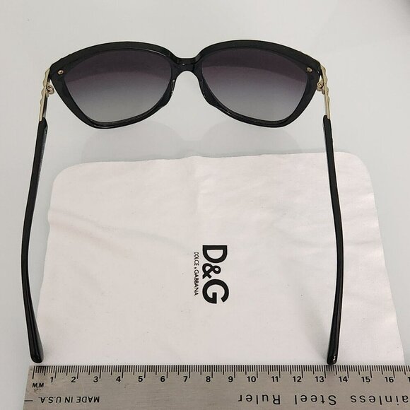 Dolce & Gabbana Womens Sunglasses Black Frame Gradient Lens 58mm Case Box Italy - Picture 14 of 16